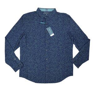Perry Ellis Stretch Slim Fit Floral Long Sleeve Button Down Men's Shirt L NWT